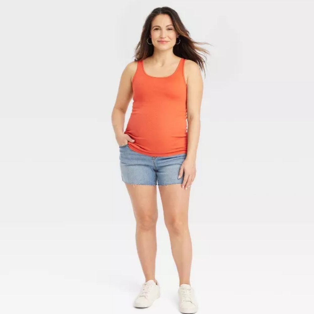 Isabel by Ingrid & Isabel Brand Maternity Midi Jean Shorts Size 6 NWOT